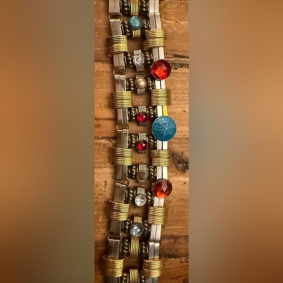 Gold Silver Metal Beaded Belt VTG Jose Cotel but no identifying marks 1960s - Picture 8 of 8